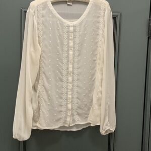 Ariat Cream Embroidered Button-Up Blouse.Sz L